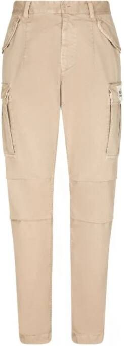 Dolce & Gabbana Straight Trousers Beige Heren