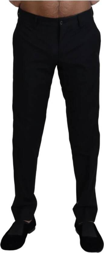 Dolce & Gabbana Zwarte Chino Formele Katoenen Broek MainLine Collectie Black Heren