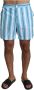 Dolce & Gabbana Blauw Gestreepte Strandkleding Zwembroek Blue Heren - Thumbnail 1