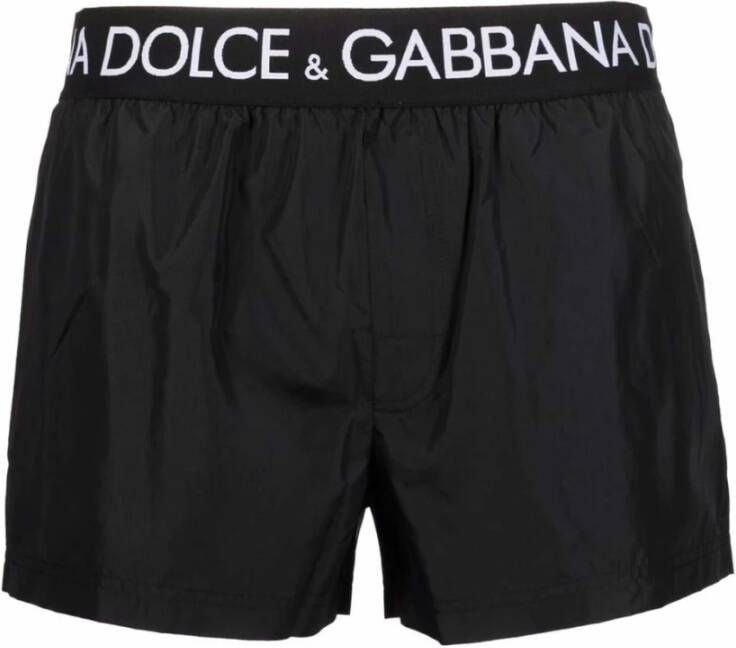 Dolce & Gabbana Zwarte Zeekleding Boxershorts Black Heren