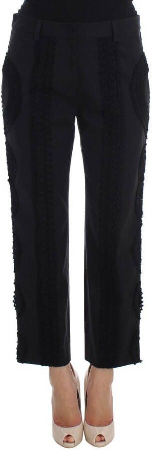 Dolce & Gabbana Black Cotton Stretch Torero Capris Pants Zwart Dames