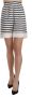 Dolce & Gabbana Black & White Stripe Garterized Silk Shorts Zwart Dames - Thumbnail 1