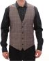 Dolce & Gabbana Brown Wool Single Breasted Vest Gilet Bruin Heren - Thumbnail 1