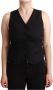 Dolce & Gabbana Black Button Down Sleeveless Viscose Vest Top Zwart Dames - Thumbnail 1