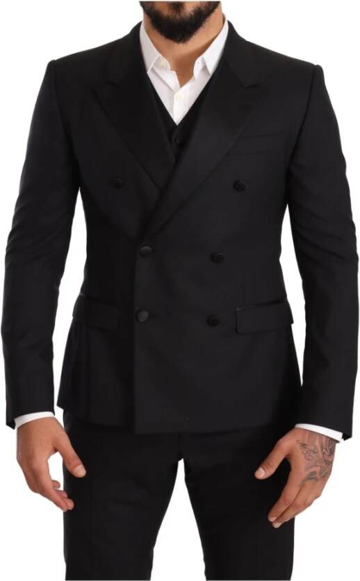 Dolce & Gabbana Pak met dubbele rij knopen Zwart Heren