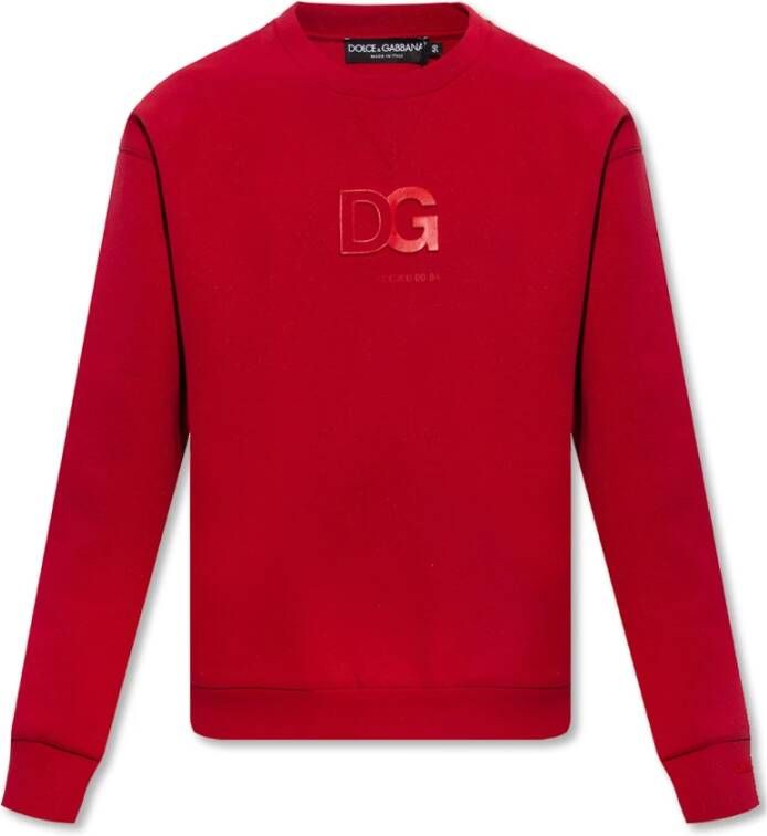 Dolce & Gabbana Rode Sweatshirt met Logo Relief Red Heren