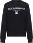 Dolce & Gabbana Zwarte Katoenen Logo-Plaque Sweatshirt Zwart Heren - Thumbnail 1