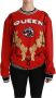 Dolce & Gabbana Rode Queen Sequined Love Sweater Red Dames - Thumbnail 1