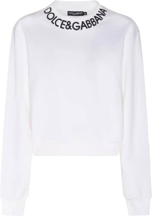 Dolce & Gabbana Witte Sweaters W0800 Felpa White Dames