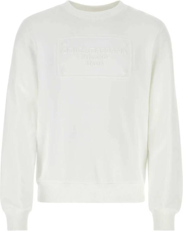 Dolce & Gabbana Witte Katoenen Sweatshirt Moderne Veelzijdige Stijl White Heren
