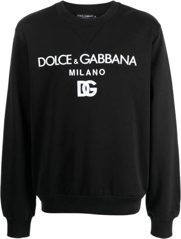 Dolce & Gabbana Zwart Geborduurd Sweatshirt Black Heren