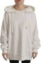 Dolce & Gabbana White Hoodie Pullover Embroidered Sweater Wit Dames - Thumbnail 1