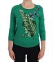 Dolce & Gabbana Groene Zijden Kristallen Bananen Trui Prachtig Versierde Pullover Green Dames - Thumbnail 1