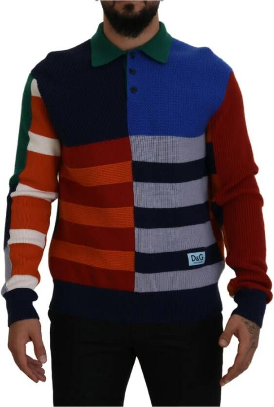 Dolce & Gabbana Luxe Multicolor Gestreepte Pullover Sweater Multicolor Heren