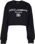Dolce & Gabbana Cropped sweatshirt with logo Zwart Dames - Thumbnail 1