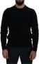 Dolce & Gabbana Black Wool Logo Pattern Crewneck Pullover Sweater Zwart Heren - Thumbnail 3
