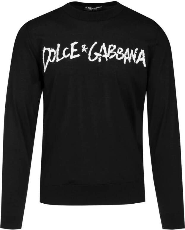Dolce & Gabbana Heren wollen pullover sweatshirt Black Heren