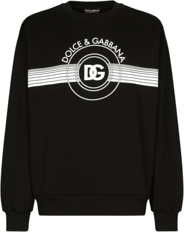 Dolce & Gabbana Zwarte Logo-Print Sweaters Black Heren