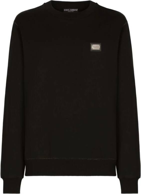 Dolce & Gabbana Zwarte Sweaters Essential Collectie Black Heren