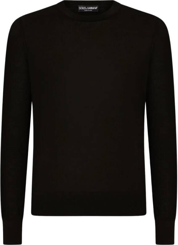 Dolce & Gabbana Zwarte Lichtgewicht Ronde Hals Sweaters Black Heren