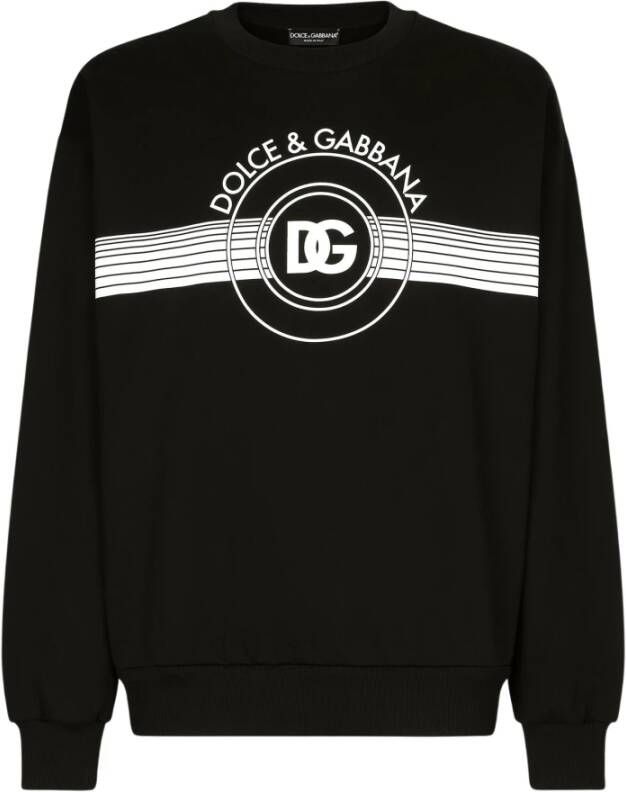 Dolce & Gabbana Zwarte Sweaters met Grafische Print Black Heren
