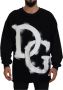Dolce & Gabbana Zwarte DG Logo Katoenen Pullover Trui Black Heren - Thumbnail 1