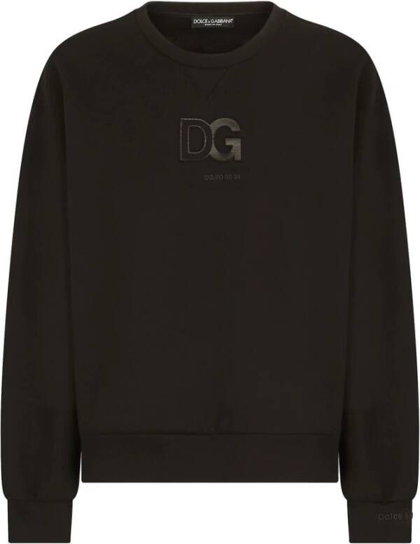 Dolce & Gabbana Klassieke Logo Patch Sweatshirt Black Heren