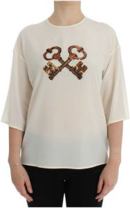Dolce & Gabbana Sequined Key Blouse Wit Dames