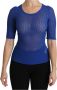 Dolce & Gabbana Blauwe Doorzichtige Ronde Hals Top Viscose Blouse Blue Dames - Thumbnail 1