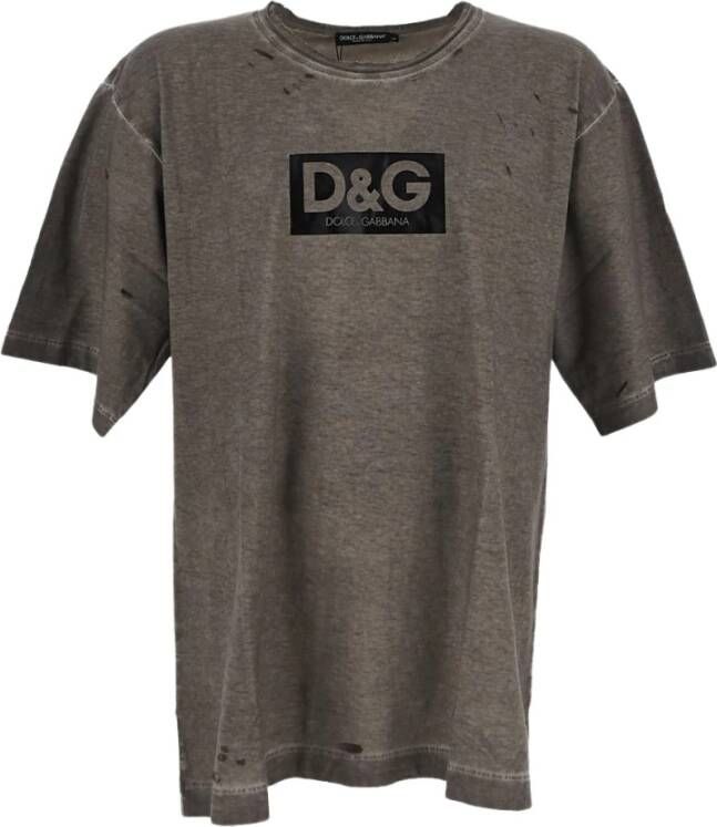 Dolce & Gabbana Logo T-shirt Casual en stijlvol Gray Heren