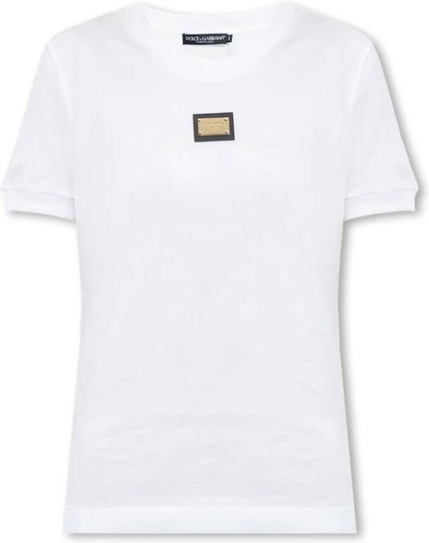 Dolce & Gabbana T-shirt met logo Wit Dames