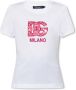Dolce & Gabbana Logo-Print T-Shirt in Rood en Wit White Dames - Thumbnail 3