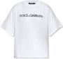 Dolce & Gabbana Witte Katoenen Dames T-Shirt met Bedrukt Logo White Dames - Thumbnail 1