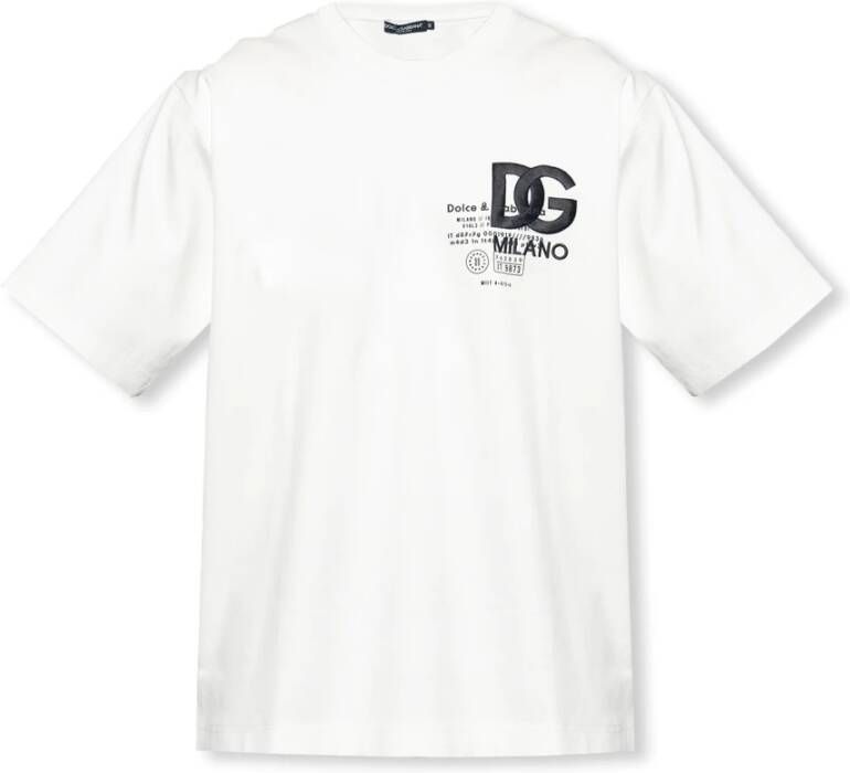 Dolce & Gabbana T-shirt met logo Wit Heren