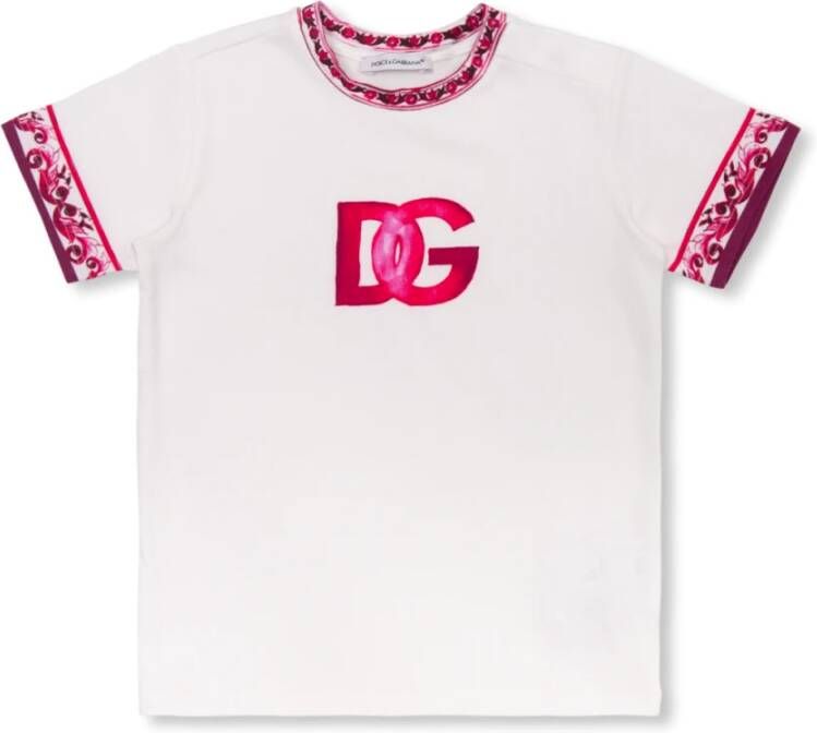 Dolce & Gabbana T-shirt met Majolica-print White Dames