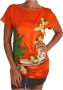 Dolce & Gabbana Silk Orange Lemon Crystal T-shirt Top Oranje Dames - Thumbnail 1
