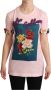 Dolce & Gabbana Elegante Floral Roses T-shirt Pink Dames - Thumbnail 1