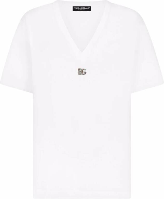 Dolce & Gabbana T-shirt with logo Wit Dames