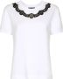 Dolce & Gabbana Witte T-shirt met kanten inzetstukken en DG-logo White Dames - Thumbnail 1
