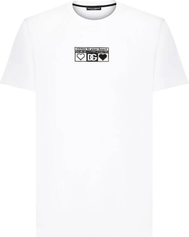 Dolce & Gabbana Korte Mouw T-Shirt Giro White Heren