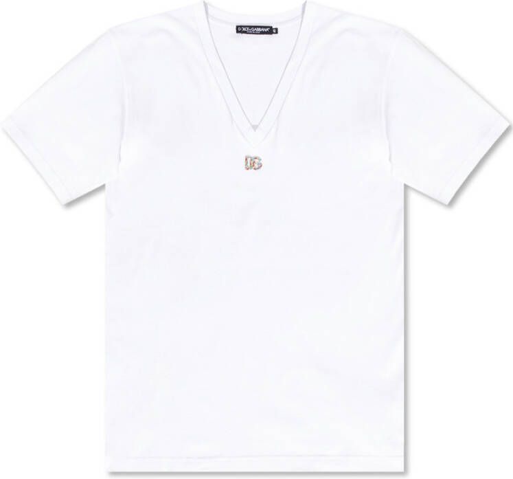 Dolce & Gabbana T-shirt with logo Wit Dames