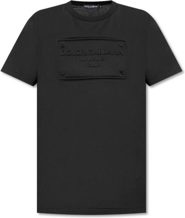 Dolce & Gabbana Heren Embossed Logo T-Shirt Zwart Black Heren