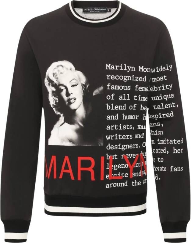 Dolce & Gabbana Glamoureuze Marilyn Monroe Sweatshirt Black Heren