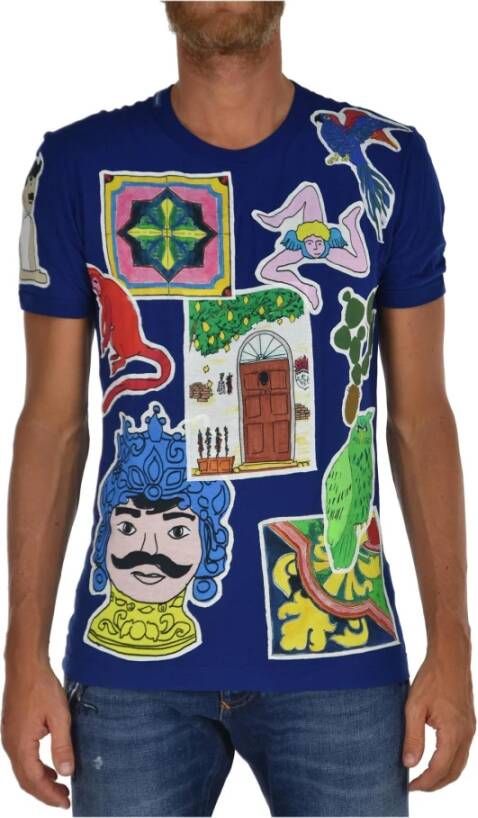 Dolce & Gabbana T-Shirts Blauw Heren