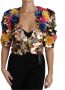 Dolce & Gabbana Betoverd Sicilië Kristalversierde Korte Jas Multicolor Dames - Thumbnail 1