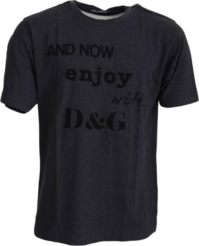 Dolce & Gabbana Grijze Crewneck Katoenen T-shirt Authentiek Italiaans Ontwerp Gray Heren