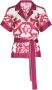 Dolce & Gabbana Majolica-print Zijden Overhemd met Riem Pink Dames - Thumbnail 3