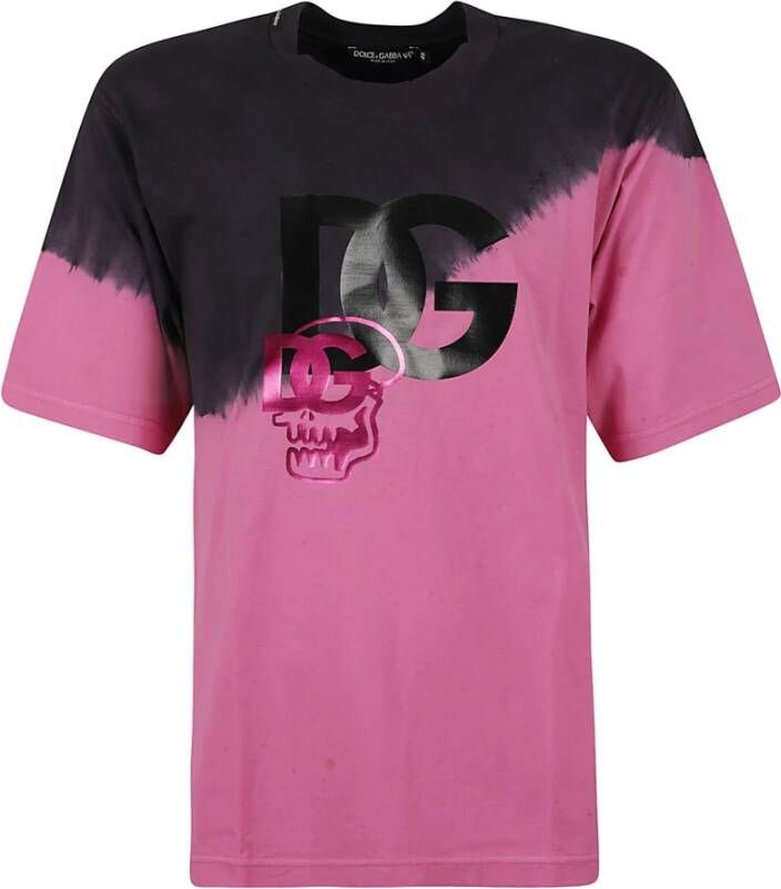Dolce & Gabbana Casual Upgrade T-Shirt voor Mannen Pink Heren