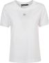 Dolce & Gabbana Monogram Plaque Katoenen T-shirt White Dames - Thumbnail 1
