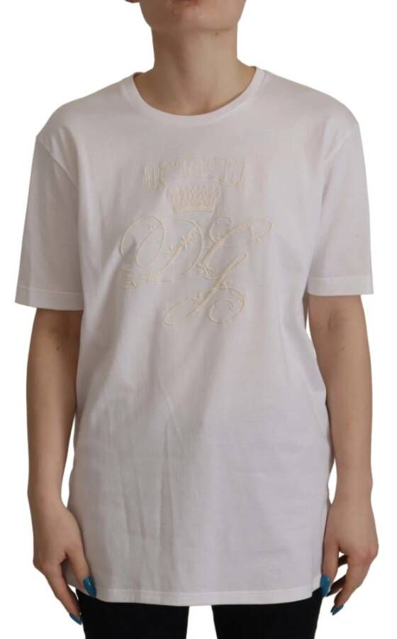 Dolce & Gabbana Wit Katoenen T-shirt Stijlvol en Comfortabel White Dames